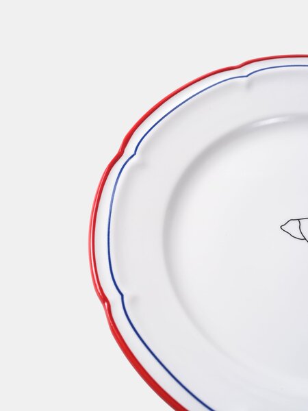 Sinsay - Kerámia tányér croissant motívummal - tengerészkék