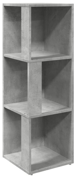 Betonszürke szerelt fa sarokszekrény 33 x 33 x 100 cm