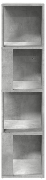 Betonszürke szerelt fa sarokszekrény 33 x 33 x 132 cm