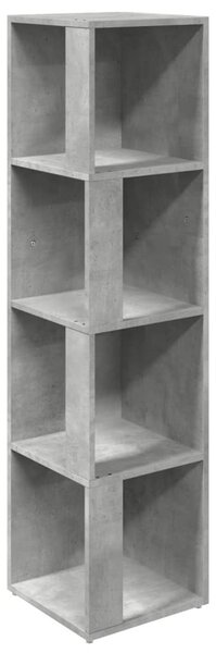 Betonszürke szerelt fa sarokszekrény 33 x 33 x 132 cm