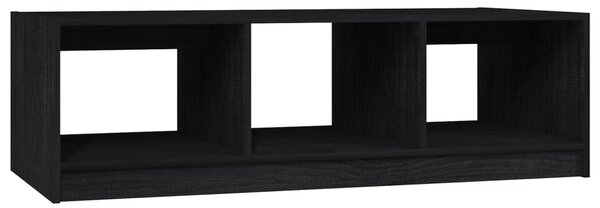Fekete tömör fenyőfa dohányzóasztal 110 x 50 x 34 cm