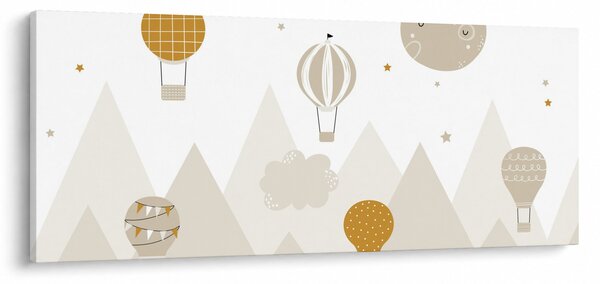 Kép - Repülő léggömbök (120x50 cm)