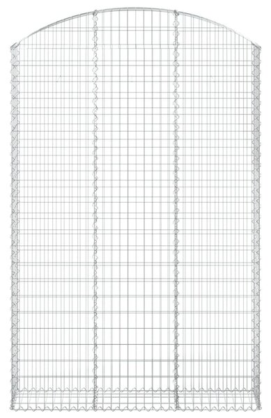 Íves horganyzott vas gabion kosár 150x30x220/240 cm