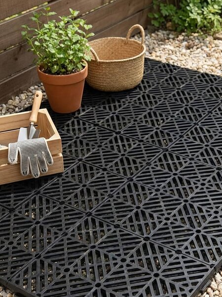 Sinsay - Geometrikus mintás ажур kerti járólapok 4 pack - fekete
