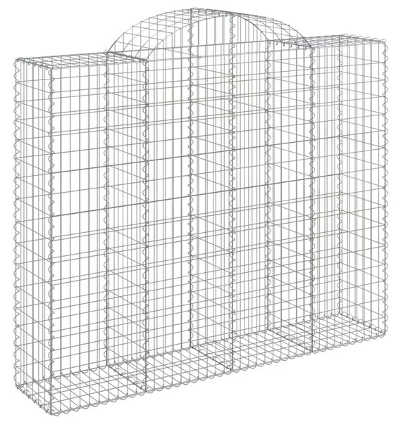 2 db íves horganyzott vas gabion kosár 200x50x160/180 cm
