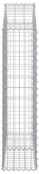 Íves horganyzott vas gabion kosár 100x30x120/140 cm