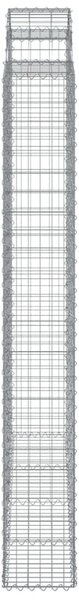 2 db íves horganyzott vas gabion kosár 200x30x220/240 cm