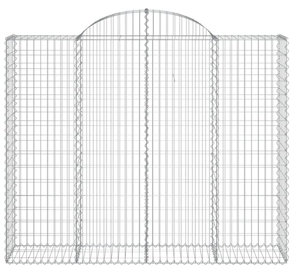 2 db íves horganyzott vas gabion kosár 200x50x160/180 cm