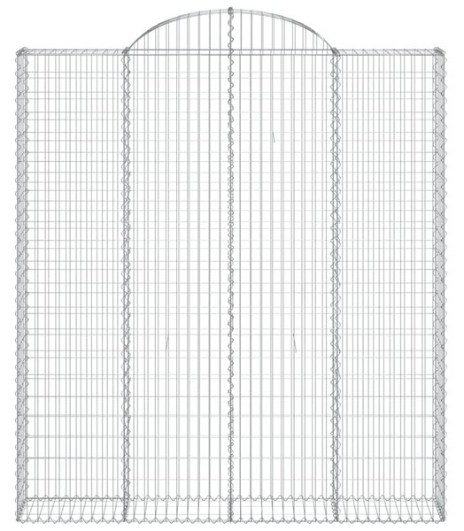 2 db íves horganyzott vas gabion kosár 200x30x220/240 cm