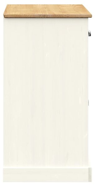 VIGO fehér tömör fenyőfa fiókos tálalószekrény 113x40x75 cm