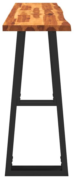Tömör akácfa konzolasztal természetes éllel 140 x 40 x 80 cm