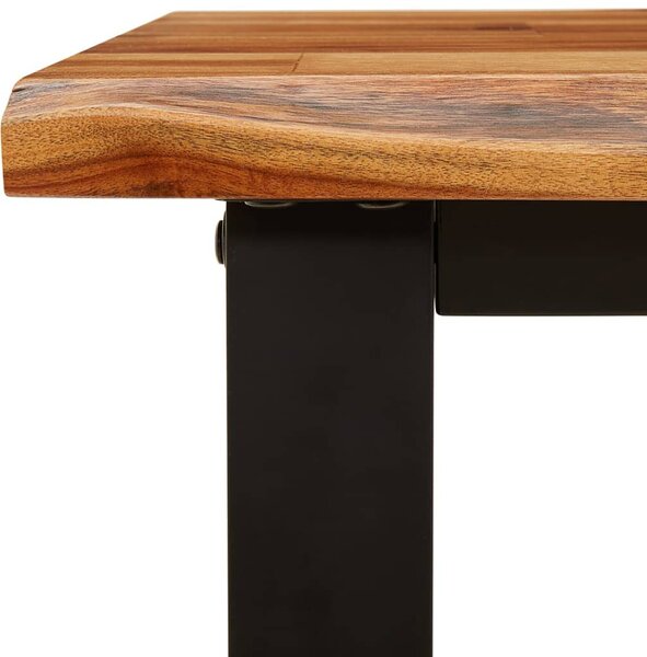 Tömör akácfa pad természetes éllel 140 cm