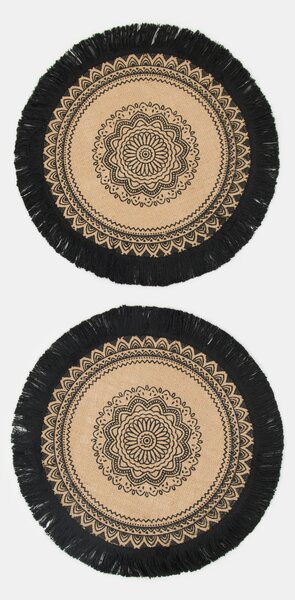 Sinsay - Asztali alátét szett rojtokkal 2 pack - fekete