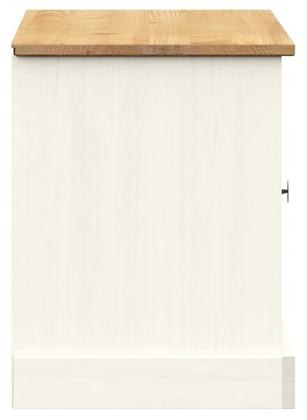 VIGO fehér tömör fenyőfa cipőtároló pad 106 x 35 x 45 cm