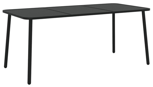 Antracitszürke acél kerti asztal 165 x 80 x 71 cm