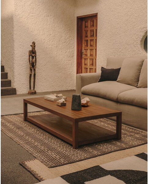 Natúr színű teakfa dohányzóasztal 70x150 cm Sashi – Kave Home