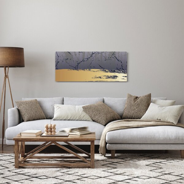 Kép - Kék és arany absztrakció N⁰1 (120x50 cm)