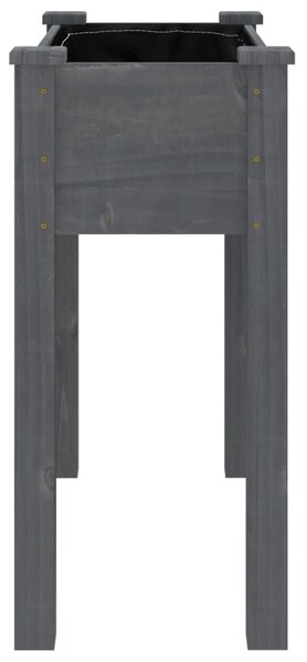 Szürke tömör fenyőfa kerti ültetőláda béléssel 71 x 37 x 76 cm