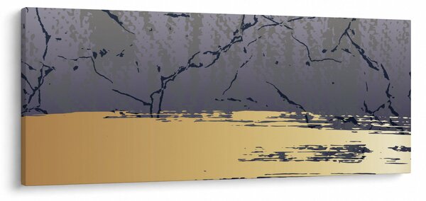 Kép - Kék és arany absztrakció N⁰1 (120x50 cm)