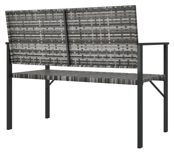 2-személyes szürke polyrattan kerti pad