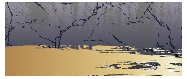 Kép - Kék és arany absztrakció N⁰1 (120x50 cm)