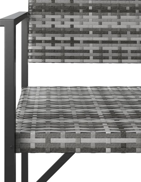 2-személyes szürke polyrattan kerti pad
