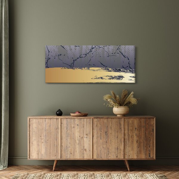 Kép - Kék és arany absztrakció N⁰1 (120x50 cm)