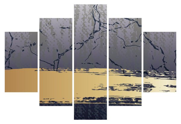 Kép - Kék és arany absztrakció N⁰1 (150x105 cm)
