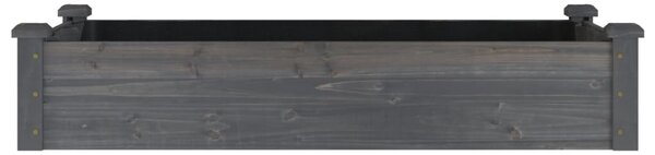 Szürke tömör fenyőfa kerti magaságyás béléssel 120x60x25 cm