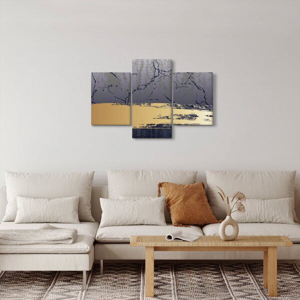 Kép - Kék és arany absztrakció N⁰1 (90x60 cm)