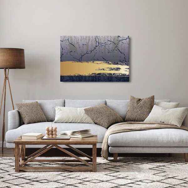 Kép - Kék és arany absztrakció N⁰1 (90x60 cm)