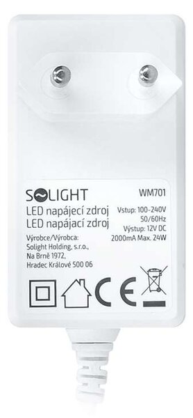 230 V-12 V LED szalag tápegység, 2A, 24W, fehér