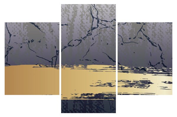 Kép - Kék és arany absztrakció N⁰1 (90x60 cm)