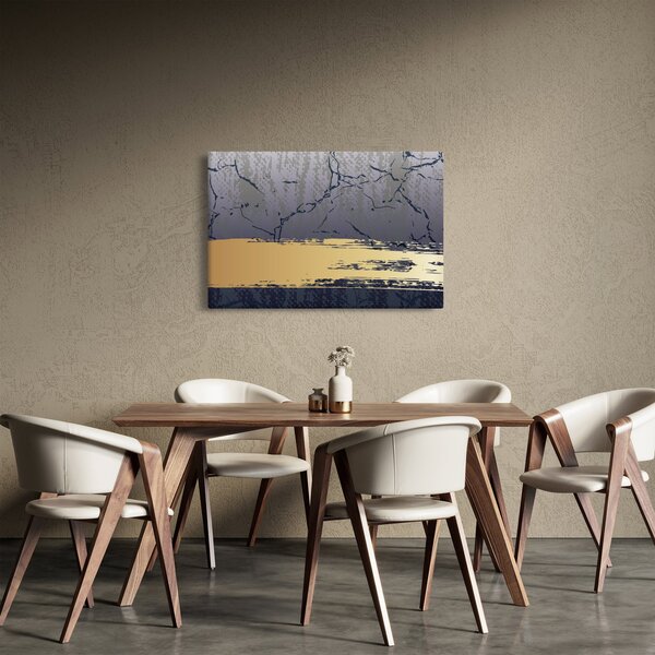 Kép - Kék és arany absztrakció N⁰1 (90x60 cm)