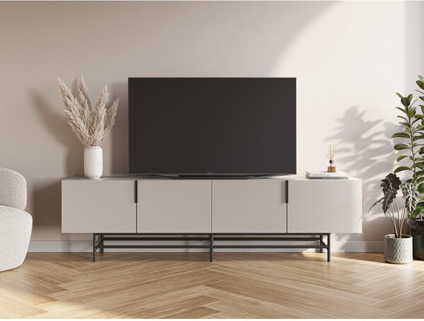 Krémszínű TV-állvány 200x54,5 cm Eldia – Marckeric