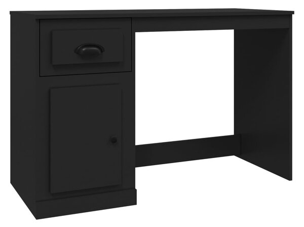 Fekete szerelt fa íróasztal fiókkal 115x50x75 cm