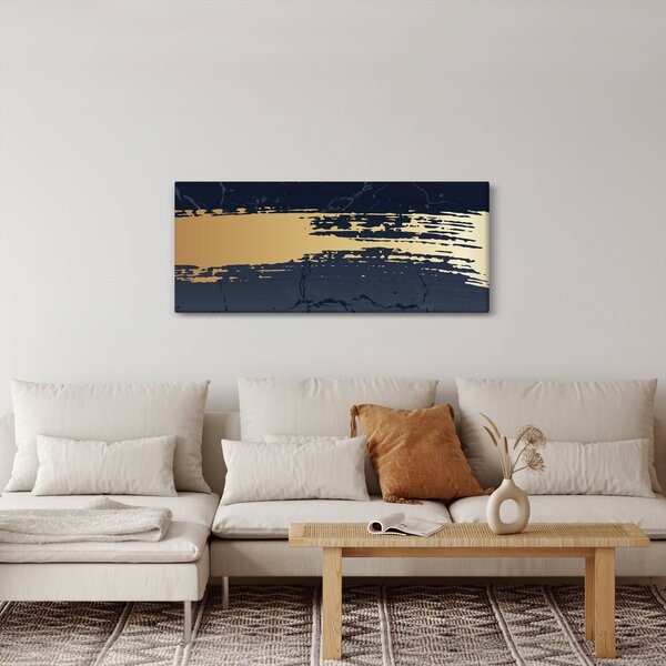 Kép - Kék és arany absztrakció N⁰2 (120x50 cm)