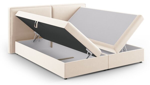 Krémszínű ágyneműtartós boxspring ágy 160x200 cm Arendal – Cosmopolitan Design
