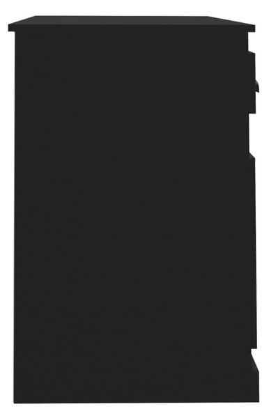 Fekete szerelt fa íróasztal fiókkal 115x50x75 cm