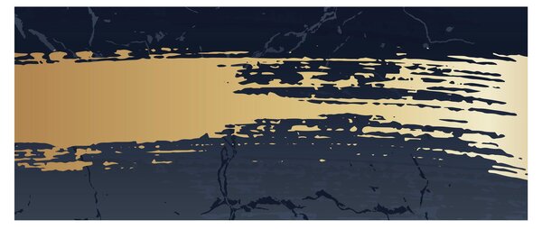 Kép - Kék és arany absztrakció N⁰2 (120x50 cm)