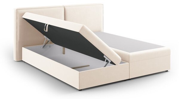 Krémszínű ágyneműtartós boxspring ágy 160x200 cm Arendal – Cosmopolitan Design