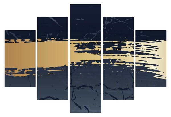 Kép - Kék és arany absztrakció N⁰2 (150x105 cm)