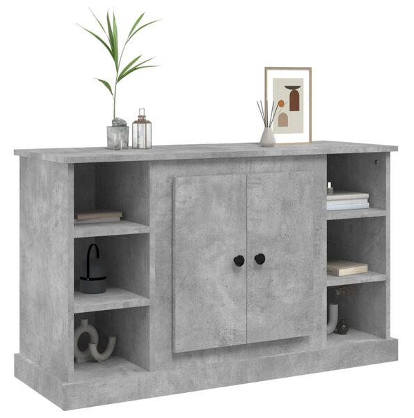 Betonszürke szerelt fa tálalószekrény 100x35,5x60 cm