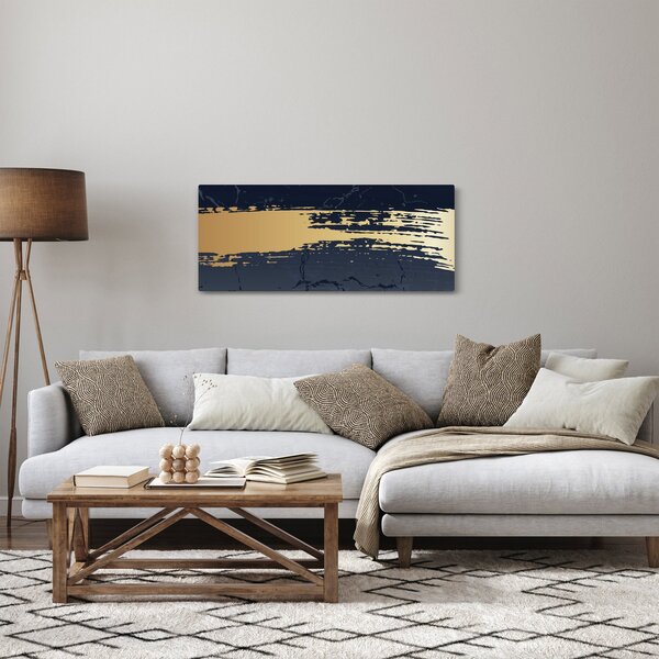 Kép - Kék és arany absztrakció N⁰2 (120x50 cm)