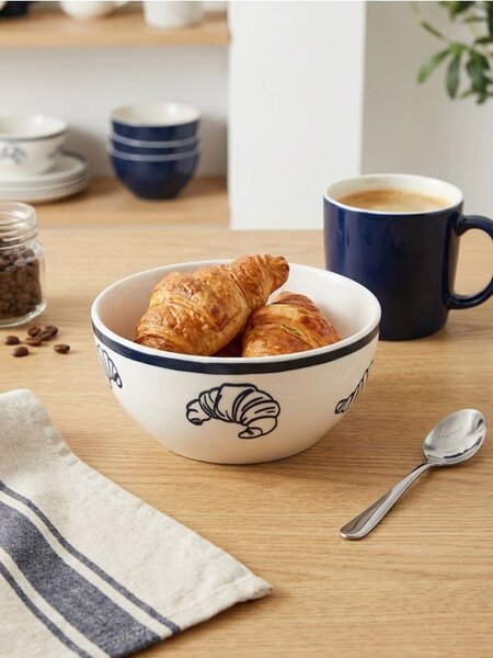 Sinsay - Kerámia tál croissant mintával - fehér