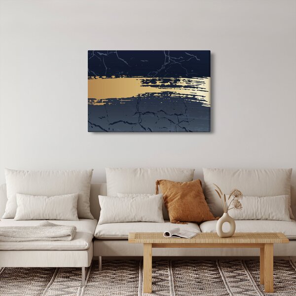 Kép - Kék és arany absztrakció N⁰2 (90x60 cm)