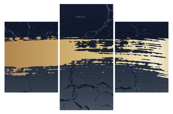 Kép - Kék és arany absztrakció N⁰2 (90x60 cm)