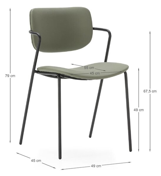 Khaki étkezőszék szett 2 db-os Maika – Marckeric