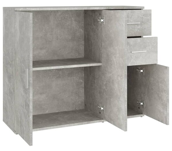 Betonszürke szerelt fa tálalószekrény 91x29,5x75 cm