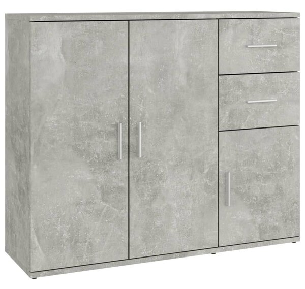 Betonszürke szerelt fa tálalószekrény 91x29,5x75 cm